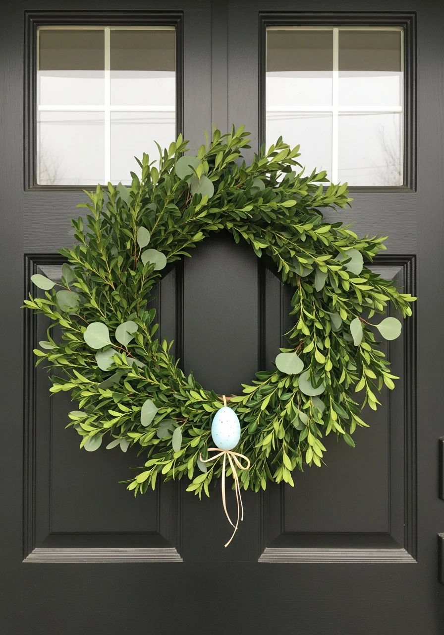 Simple Minimal Greenery Wreath - 50 Easter Wreaths for Front Door That Look Amazing