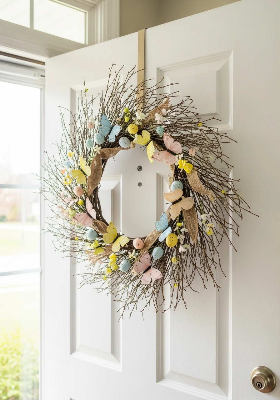 Butterfly Spring Renewal Wreath - 50 Easter Wreaths for Front Door That Look Amazing