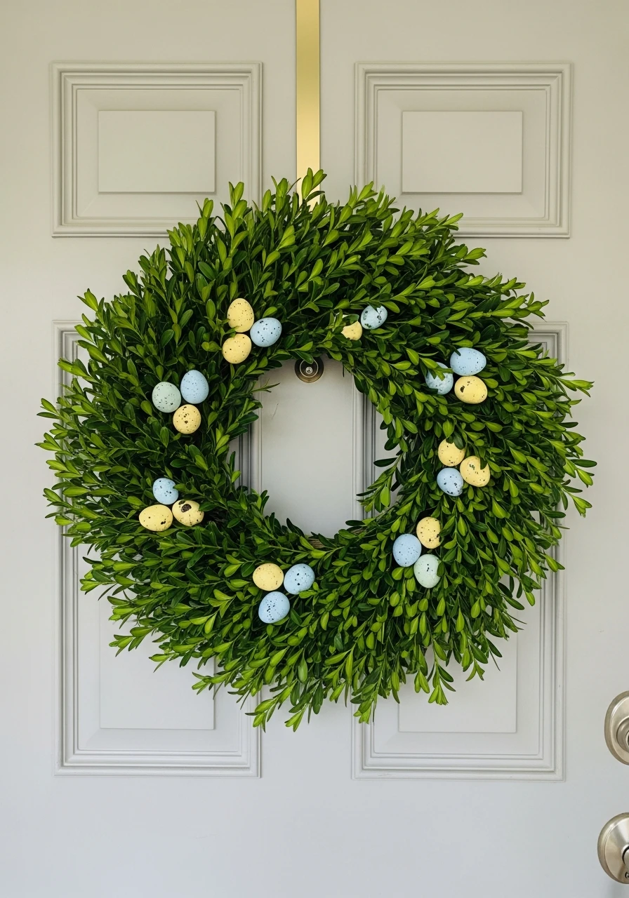 Timeless Boxwood Wreath - 50 Easter Wreaths for Front Door That Look Amazing