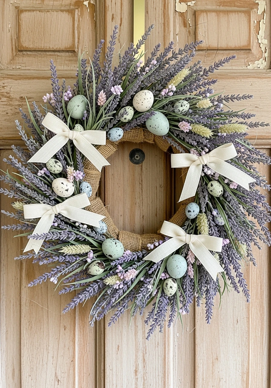 Calming Lavender Wreath - 50 Easter Wreaths for Front Door That Look Amazing