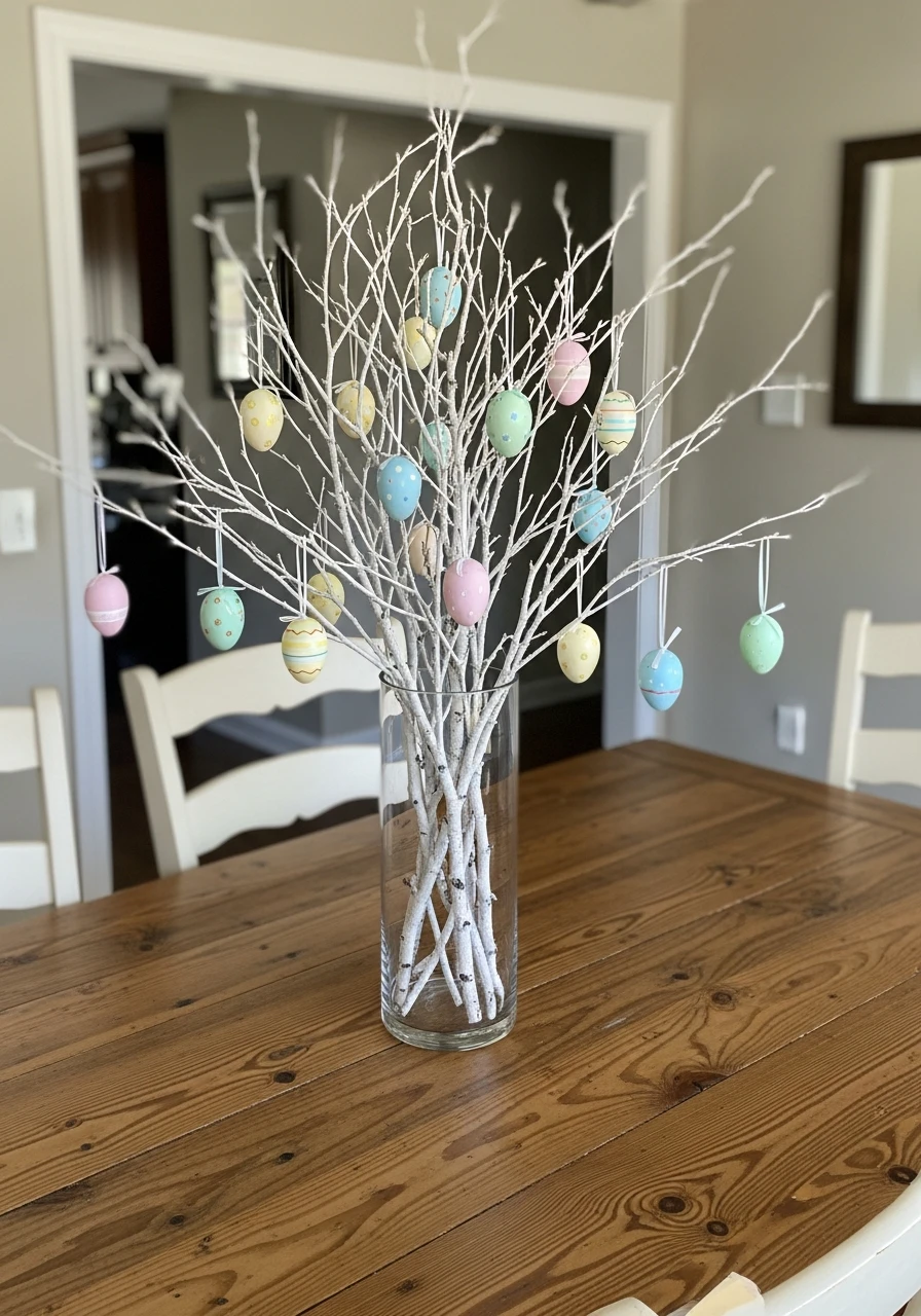 Egg Tree Branch Centerpiece - 50 Best Easter Centerpiece Ideas for Your Home
