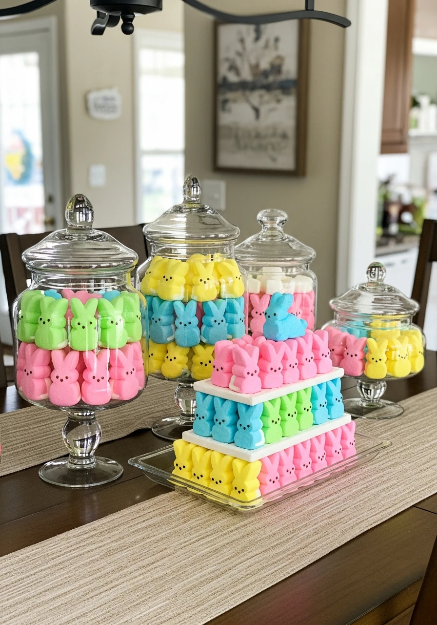 Marshmallow Bunny Stack - 50 Best Easter Centerpiece Ideas for Your Home