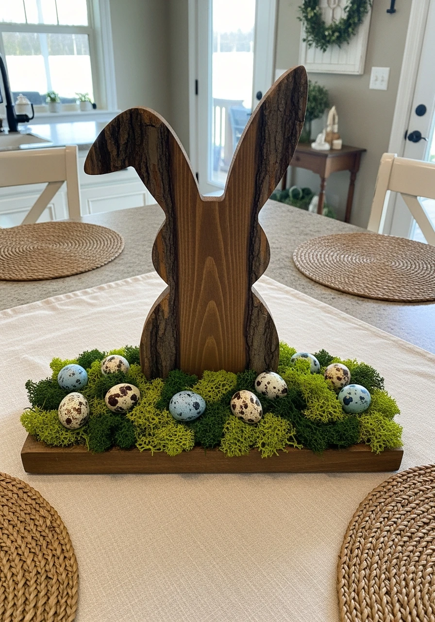 Rustic Bunny Cut-Out - 50 Best Easter Centerpiece Ideas for Your Home