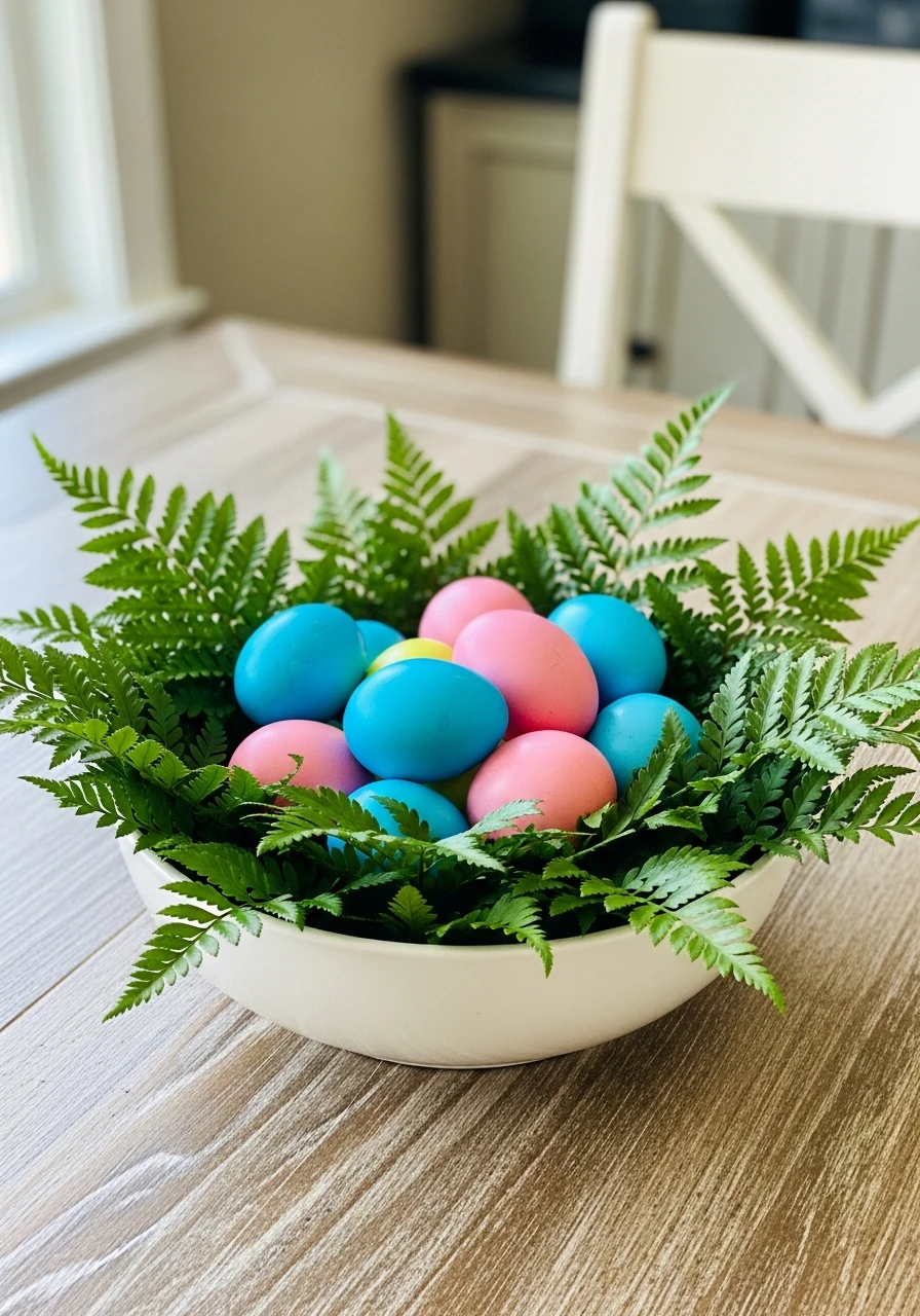Bowl Of Eggs And Greenery - 50 Best Easter Centerpiece Ideas for Your Home