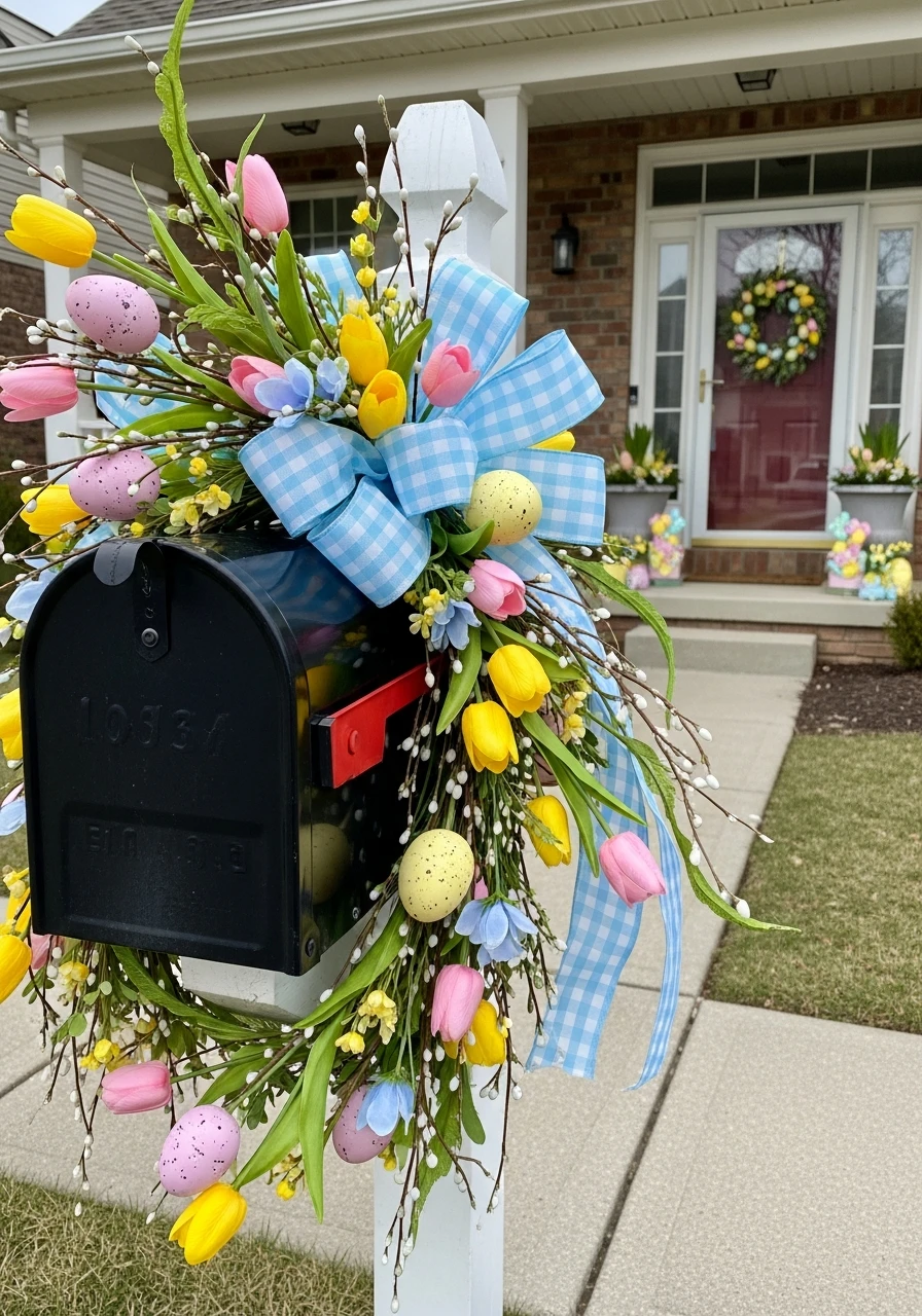 Decorate The Mailbox - 50 Best Easter Front Porch Decor Ideas That Look Expensive