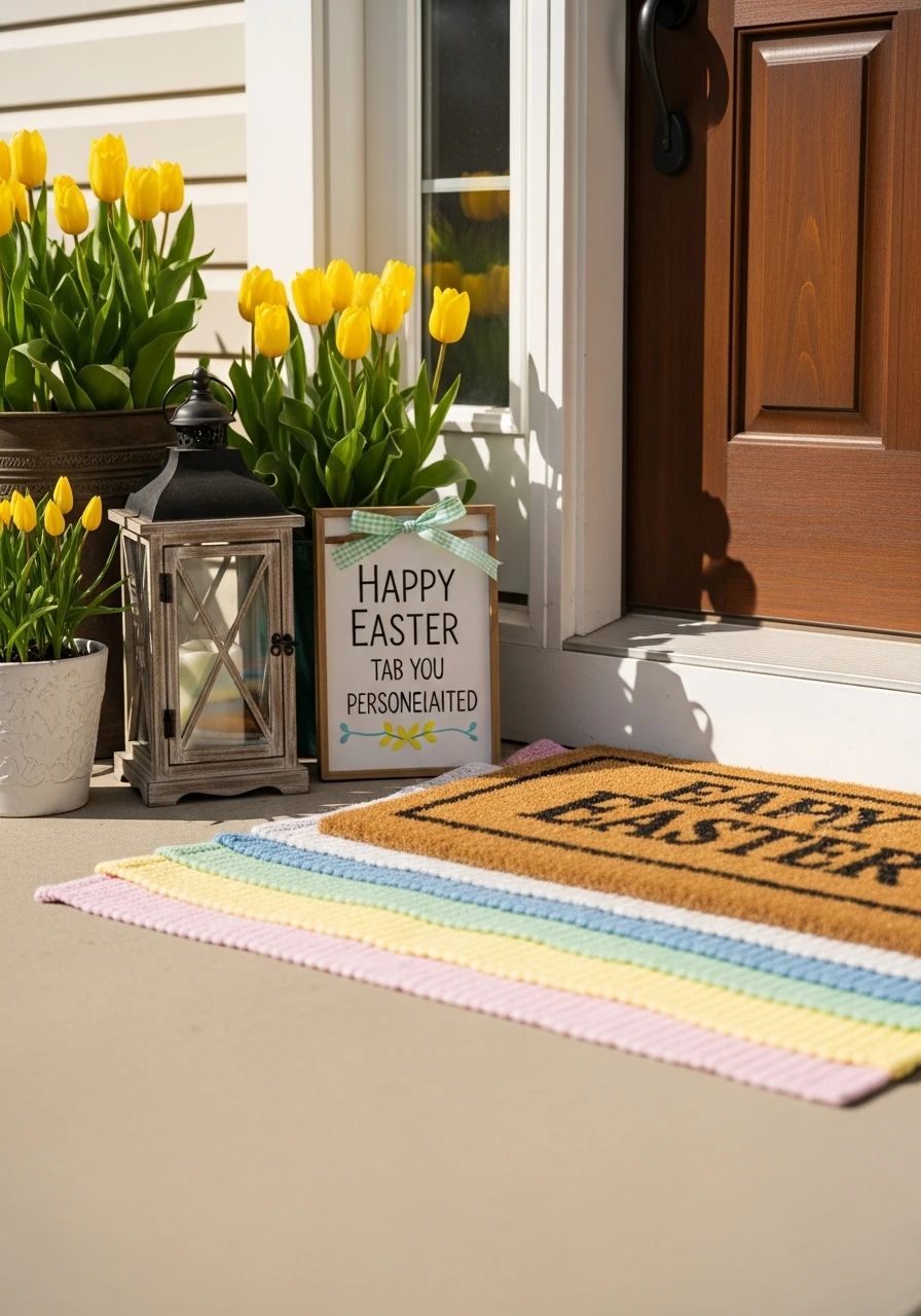 Small Personalized Message - 50 Best Easter Front Porch Decor Ideas That Look Expensive