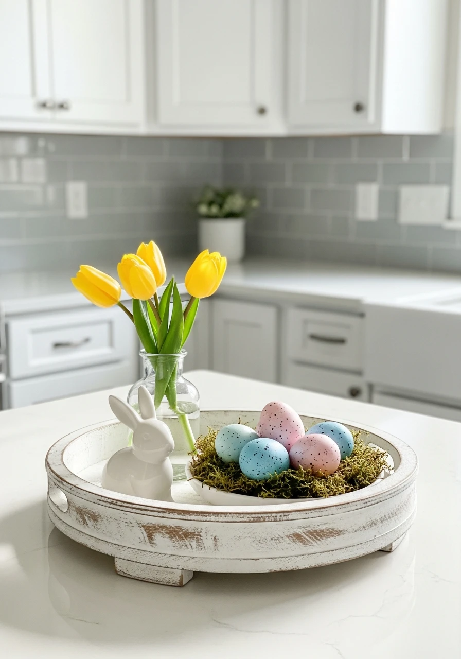 Easter Tray Styling - 50 Budget-Friendly Easter Kitchen Decor Ideas You Can Do Today