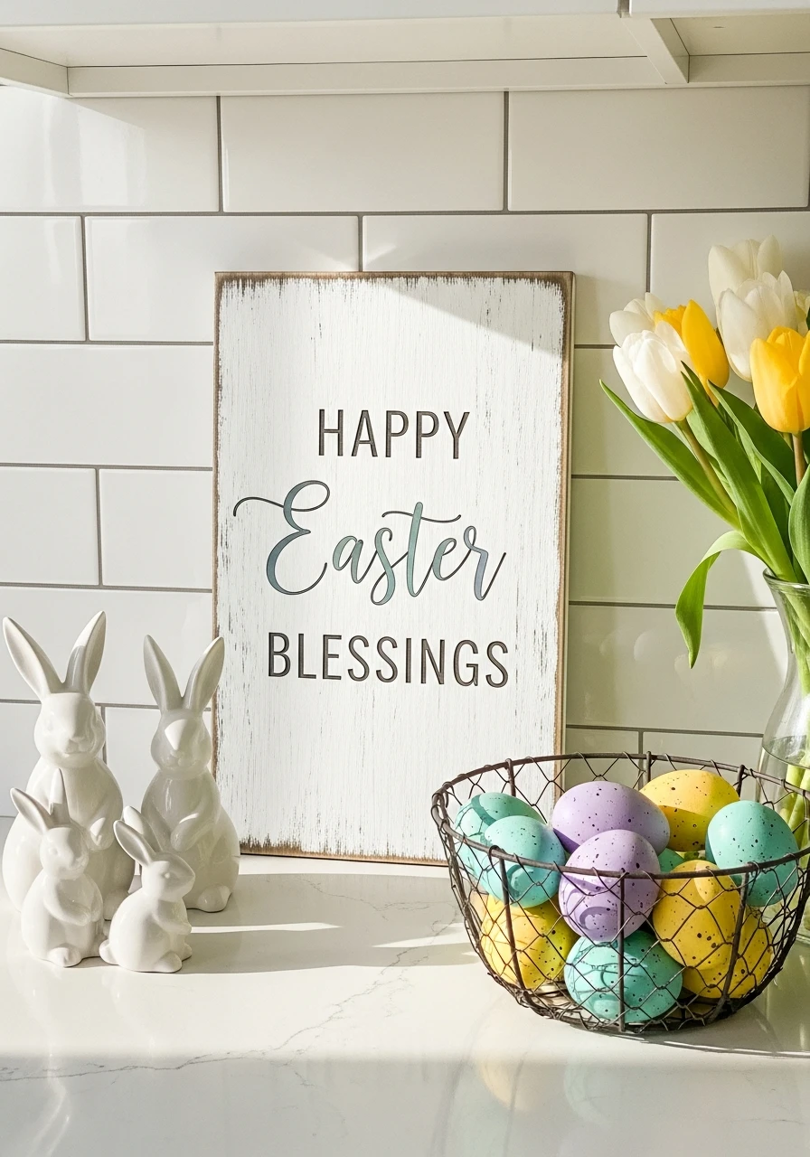 Personalized Kitchen Plaque - 50 Budget-Friendly Easter Kitchen Decor Ideas You Can Do Today
