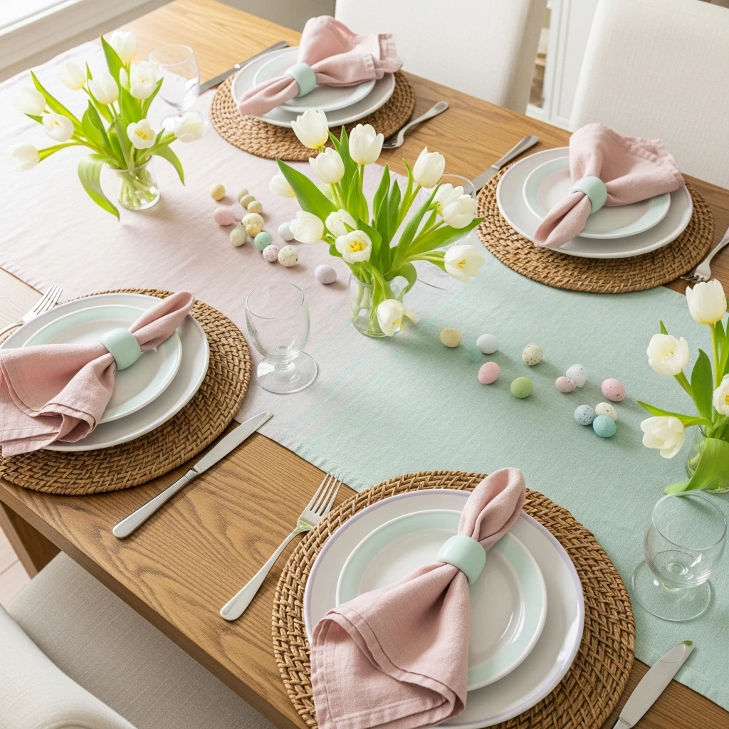 Classic Pastel Color Palette - 50 Budget-Friendly Easter Table Decor Ideas That Look High End
