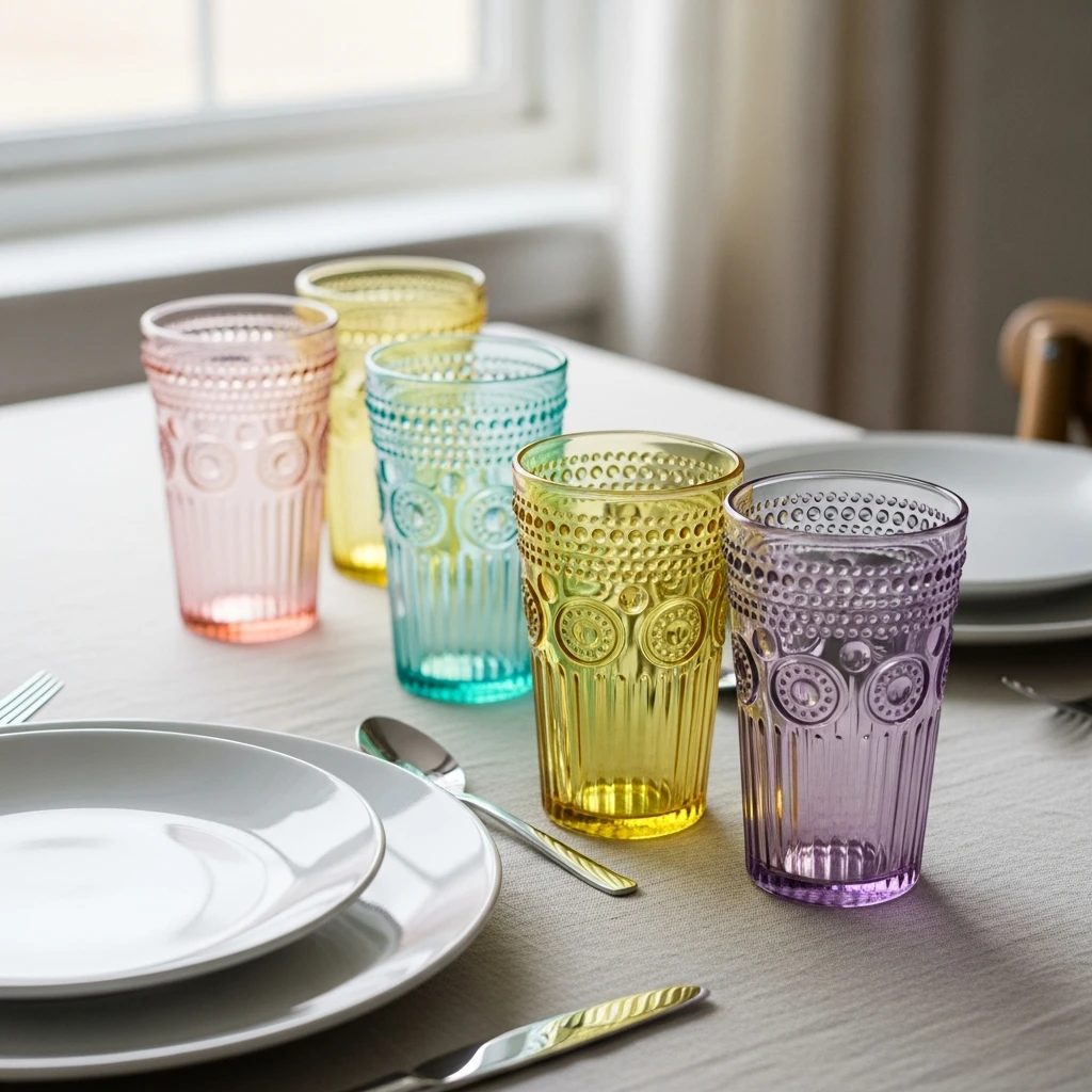 Pastel Glassware Pop - 50 Budget-Friendly Easter Table Decor Ideas That Look High End