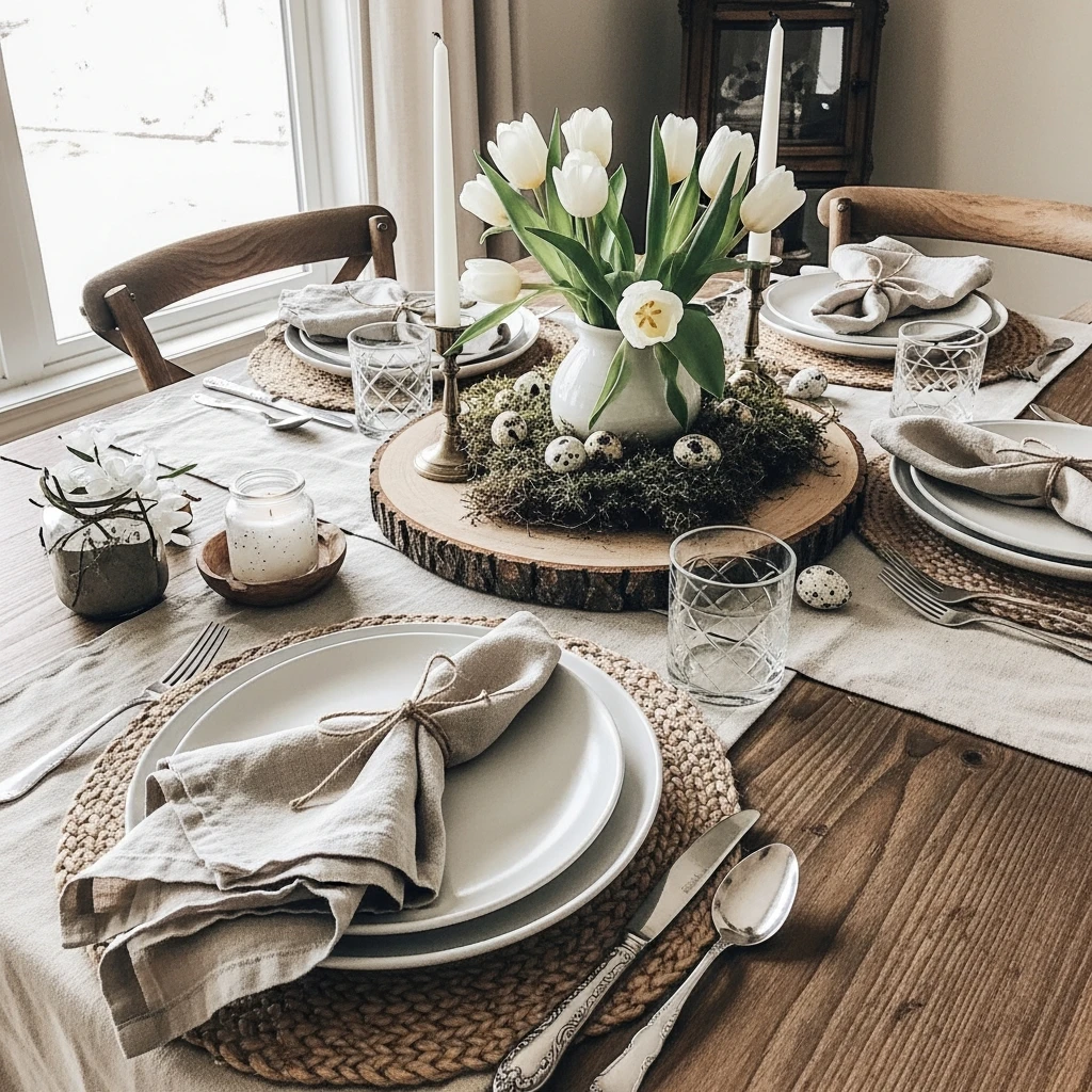 Rustic Farmhouse Vibe - 50 Budget-Friendly Easter Table Decor Ideas That Look High End