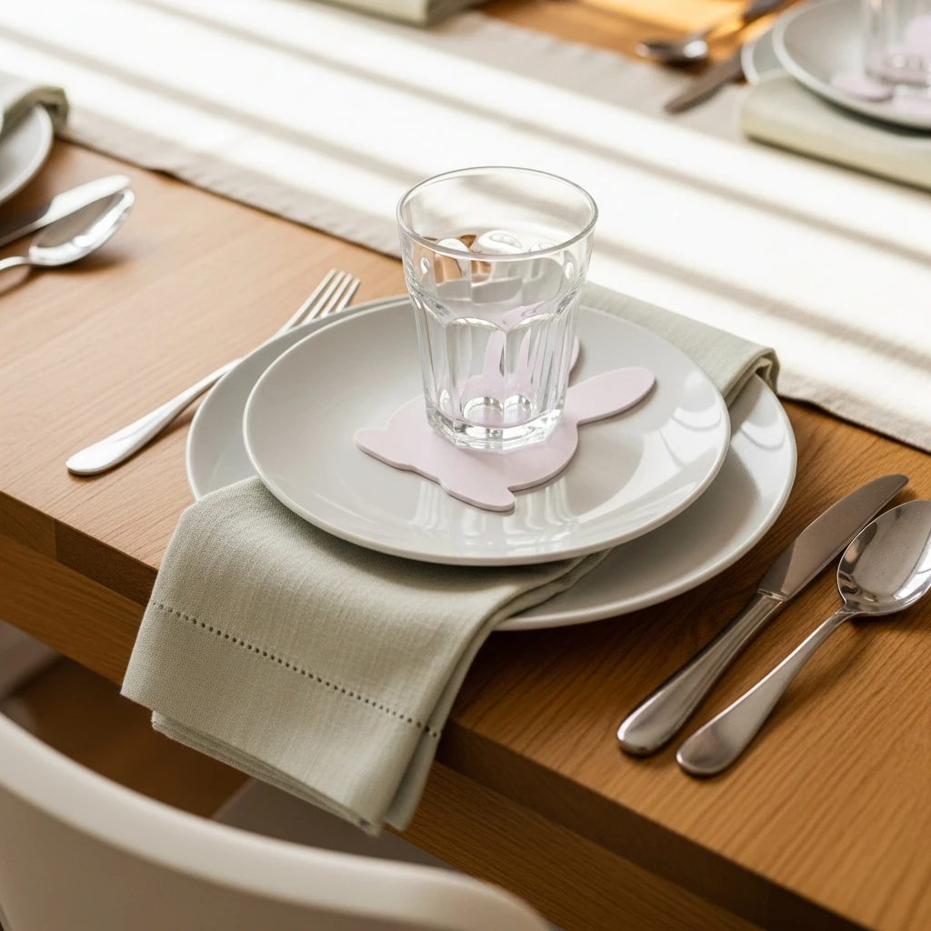 Bunny-Shaped Coasters - 50 Budget-Friendly Easter Table Decor Ideas That Look High End