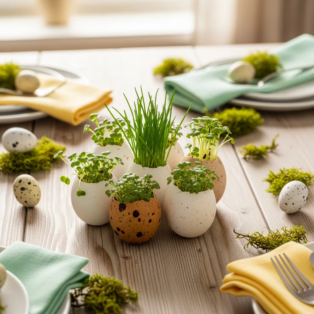 Eggshell Planters - 50 Budget-Friendly Easter Table Decor Ideas That Look High End