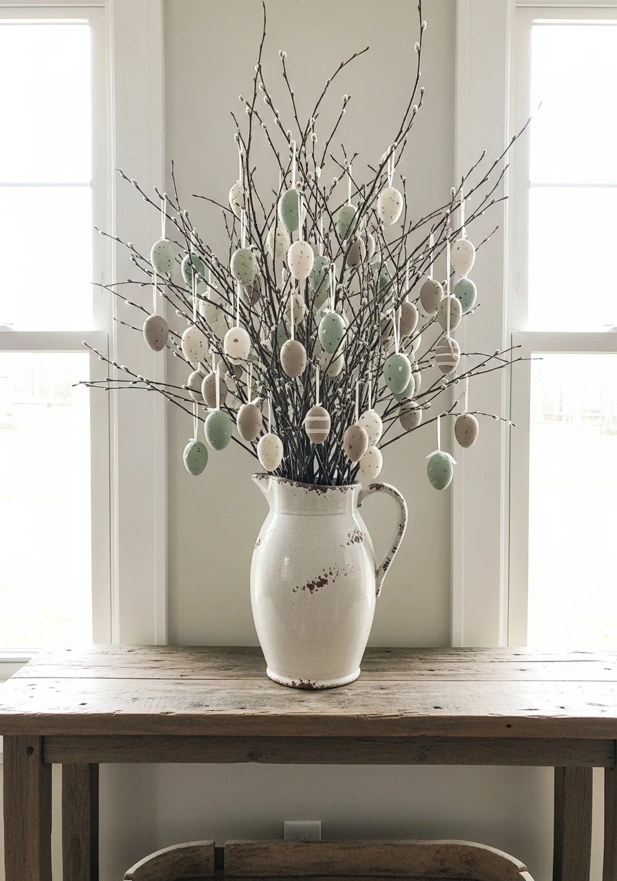 Farmhouse Easter Egg Tree - 50 Farmhouse Easter Decor Ideas That Look High-End