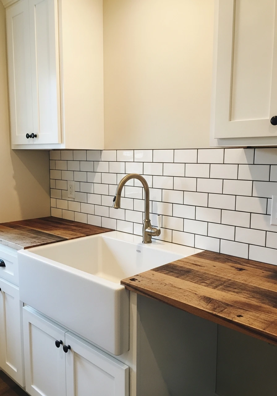 Subway Tile Backsplash - 50 Budget Farmhouse Laundry Room Ideas That Work