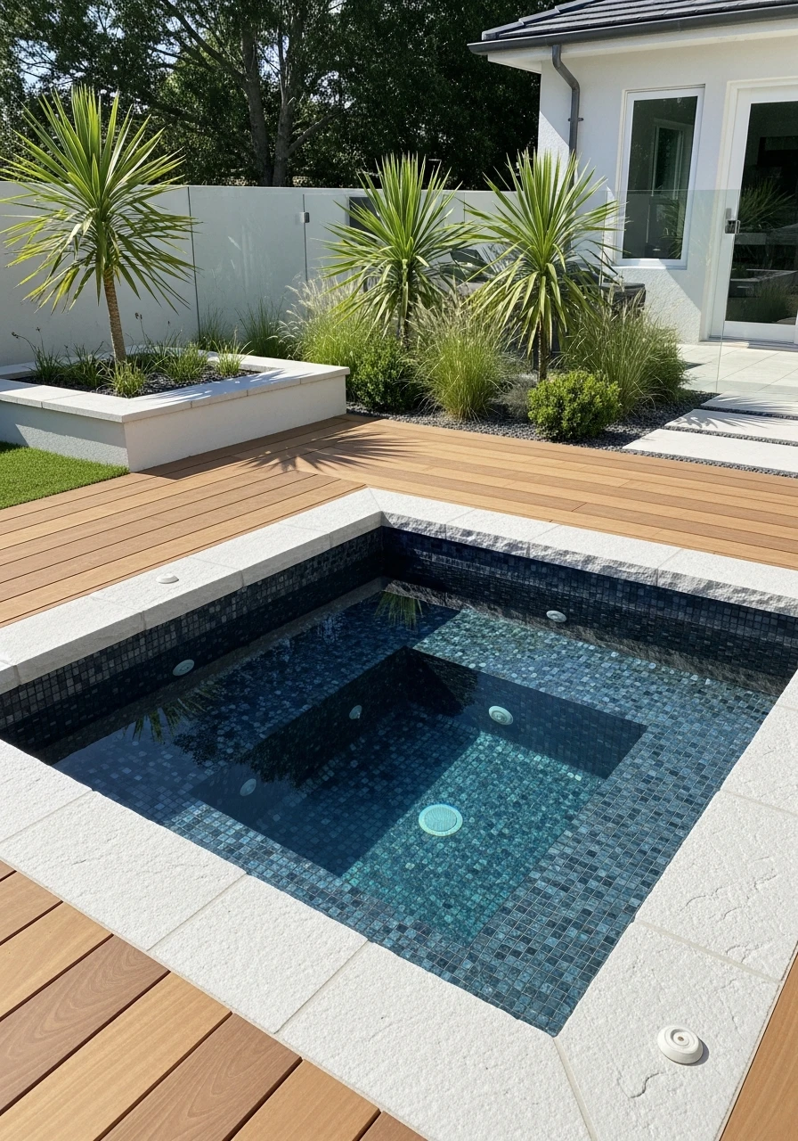 Resort Style In-Ground Spa - 50 Hot Tub Ideas for Backyard Retreats (High-End Looks on a Budget)