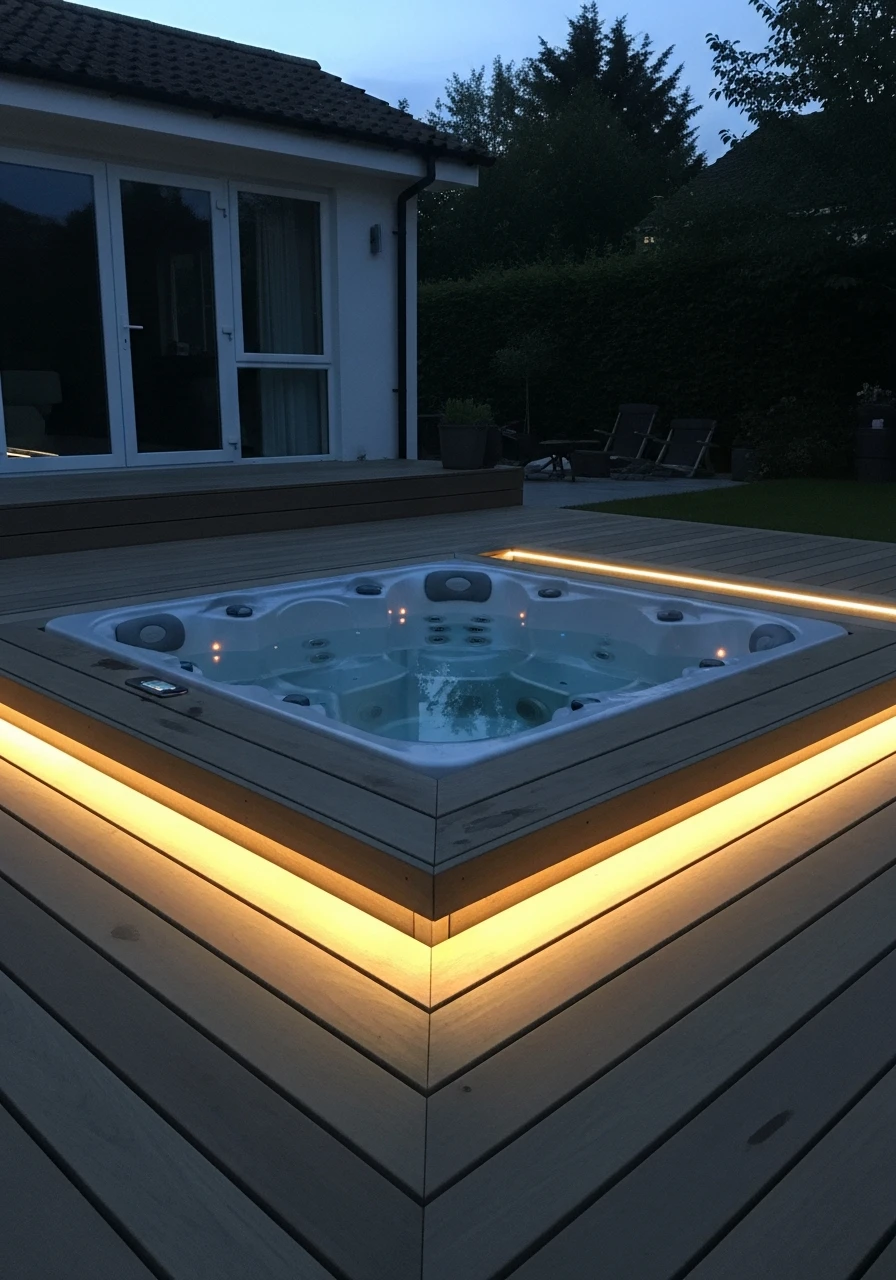 Define Deck Edges - 50 Hot Tub Ideas for Backyard Retreats (High-End Looks on a Budget)