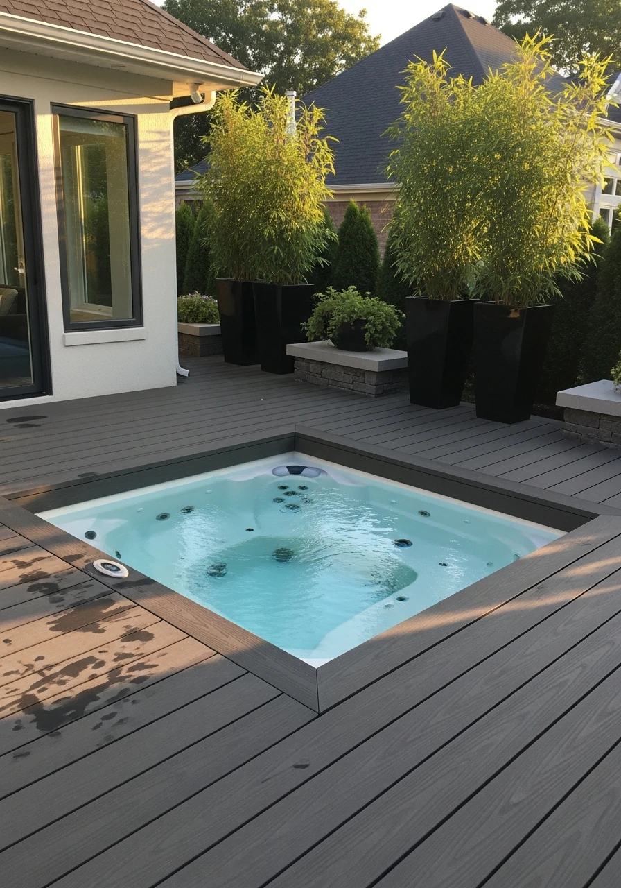 Sunken Tub Feels Luxurious - 50 Hot Tub Ideas for Backyard Retreats (High-End Looks on a Budget)