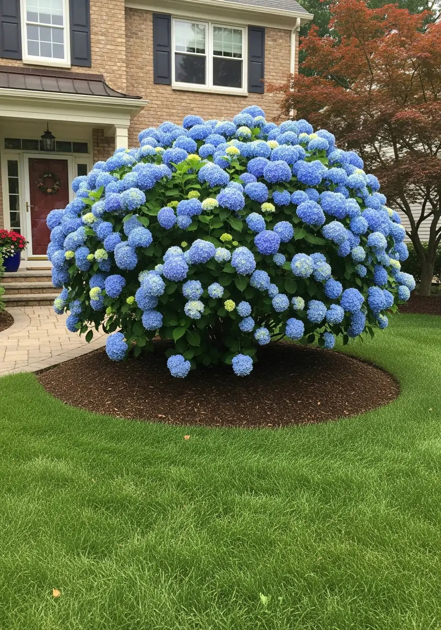Center Your Yard View - 50 Simple Hydrangea Landscaping Ideas to Boost Your Curb Appeal