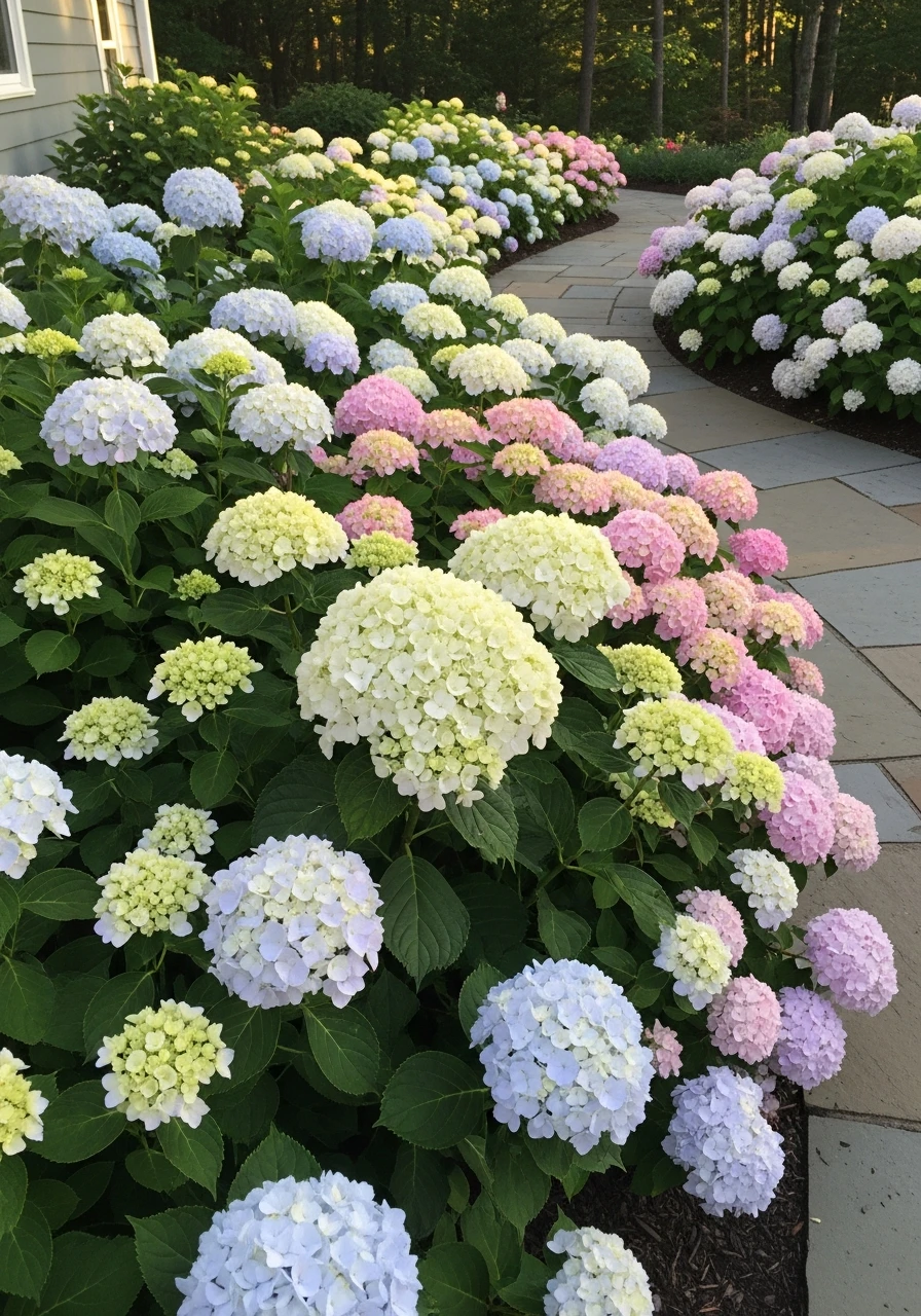 Soft Pastel Palette - 50 Simple Hydrangea Landscaping Ideas to Boost Your Curb Appeal
