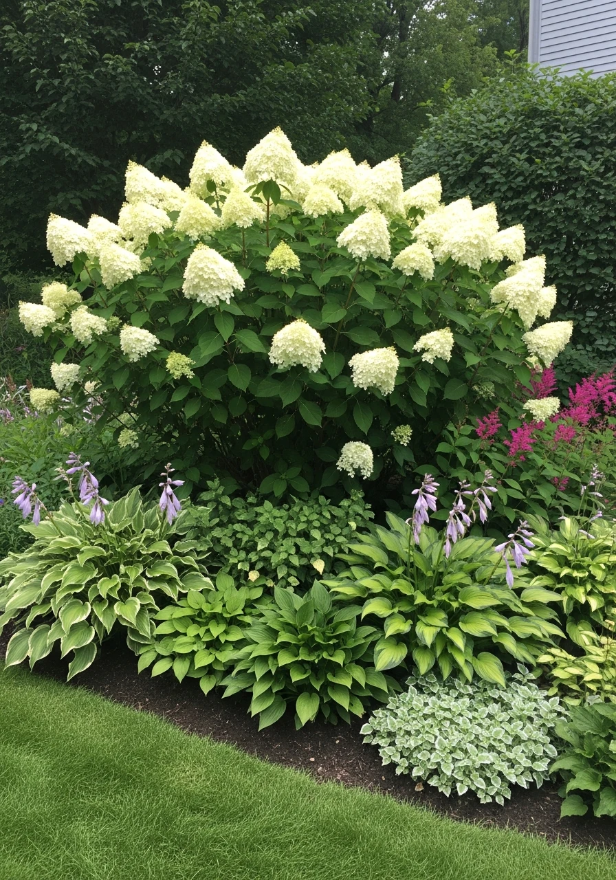 Perennial Garden Anchor - 50 Simple Hydrangea Landscaping Ideas to Boost Your Curb Appeal