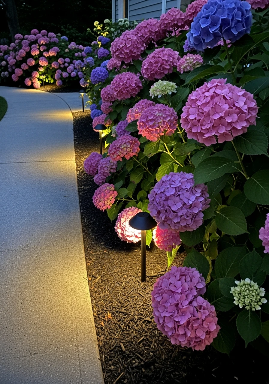 Light Up Your Blooms - 50 Simple Hydrangea Landscaping Ideas to Boost Your Curb Appeal