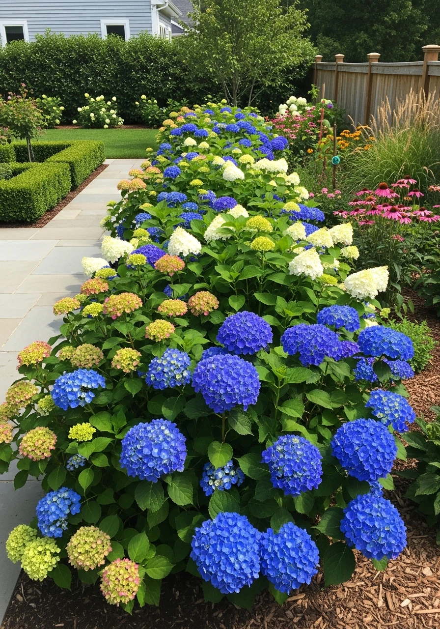 Transitional Garden Zone - 50 Simple Hydrangea Landscaping Ideas to Boost Your Curb Appeal