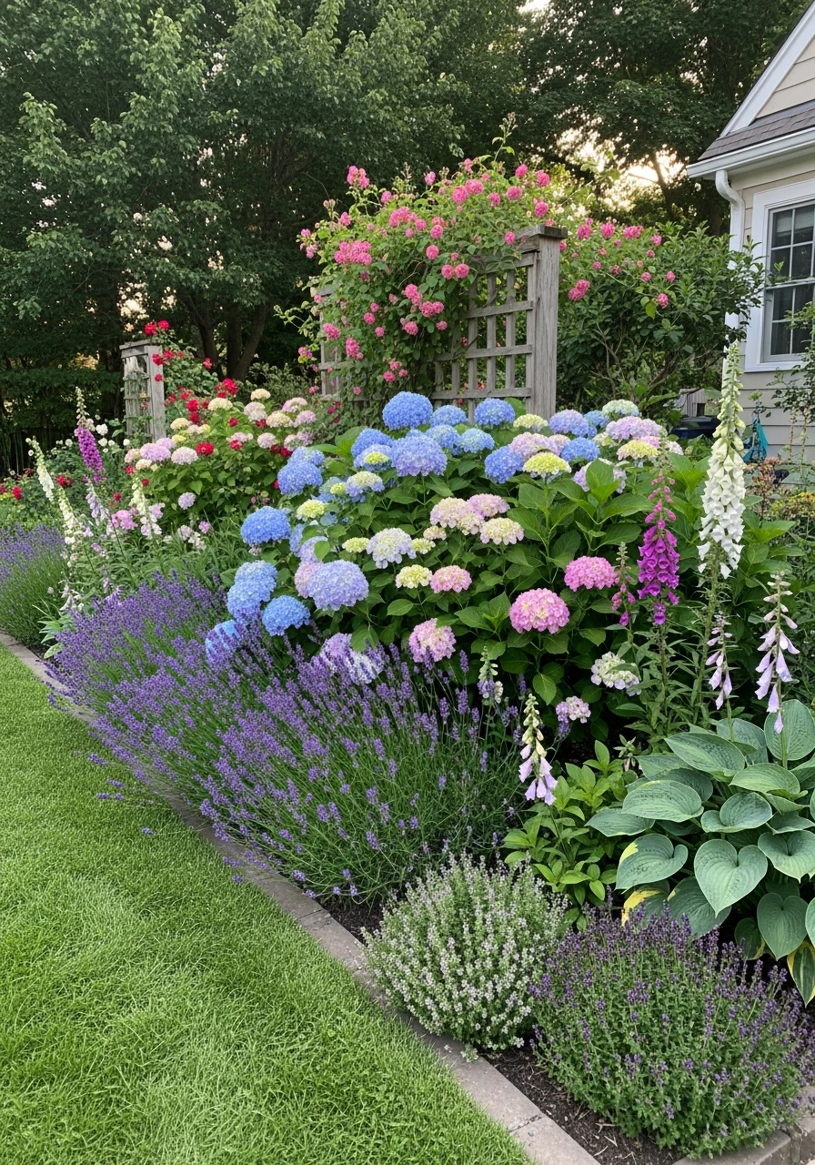 Cottage Garden Feel - 50 Simple Hydrangea Landscaping Ideas to Boost Your Curb Appeal