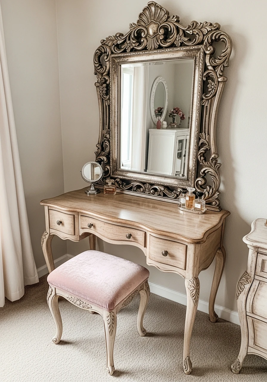 Vintage-Inspired Makeup Room - 50 Must-Try Makeup Room Ideas For Your Home