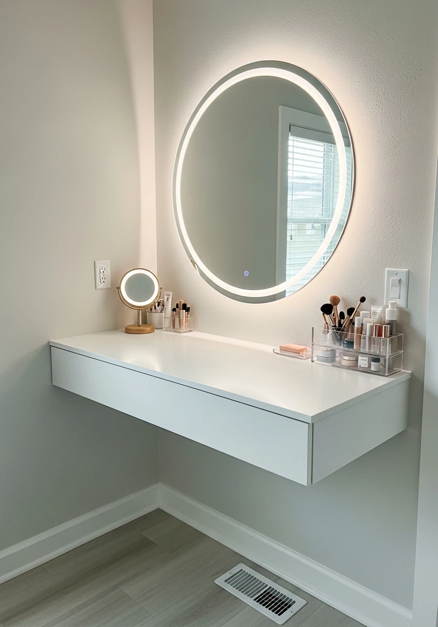 Floating Counter Makeup Room - 50 Must-Try Makeup Room Ideas For Your Home