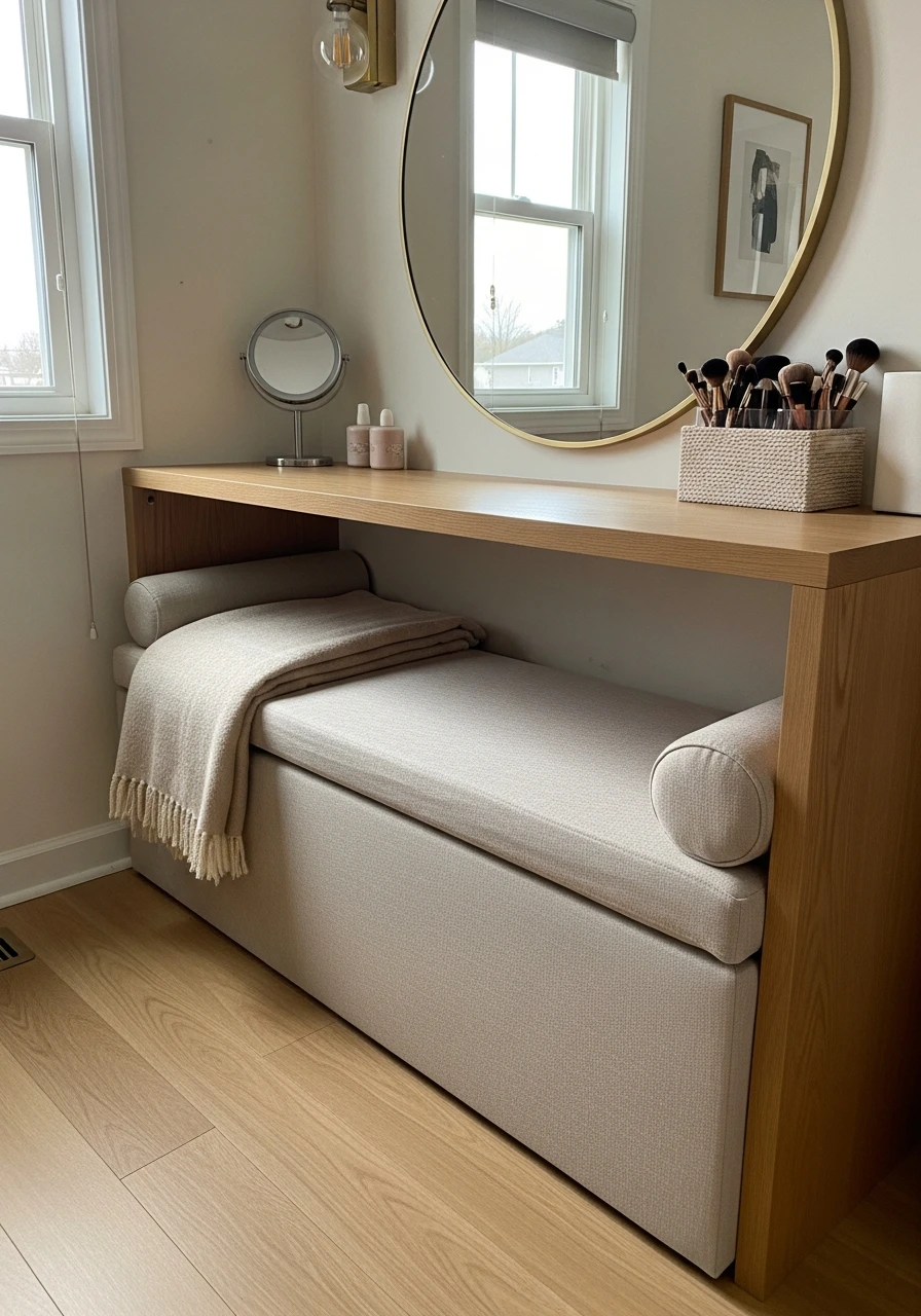 Makeup Room With Storage Bench - 50 Must-Try Makeup Room Ideas For Your Home