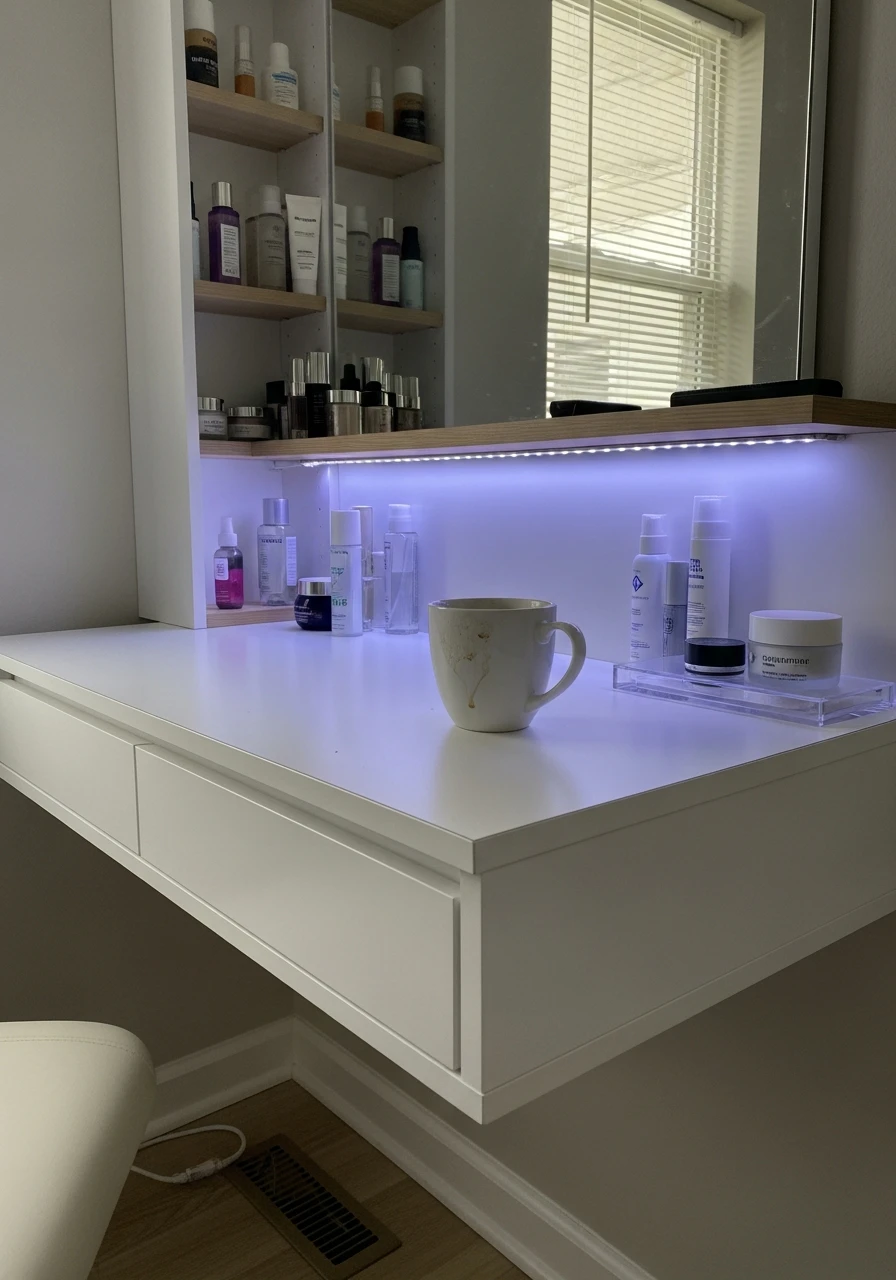 Ambient LED Makeup Room - 50 Must-Try Makeup Room Ideas For Your Home