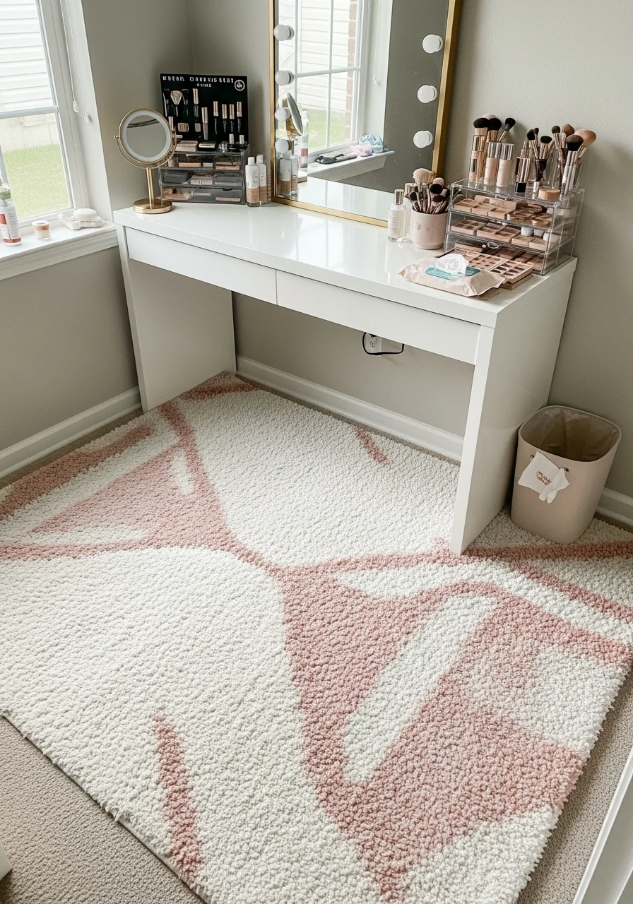 Rug-Anchored Makeup Room - 50 Must-Try Makeup Room Ideas For Your Home