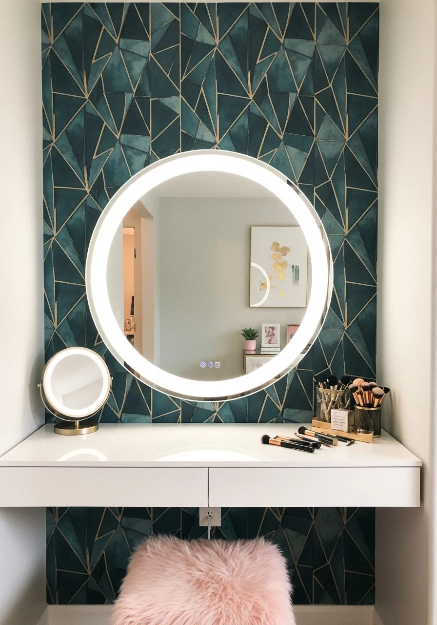 Accent Wall Makeup Room - 50 Must-Try Makeup Room Ideas For Your Home