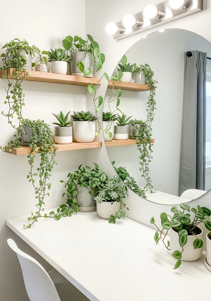 Plant-Styled Makeup Room - 50 Must-Try Makeup Room Ideas For Your Home