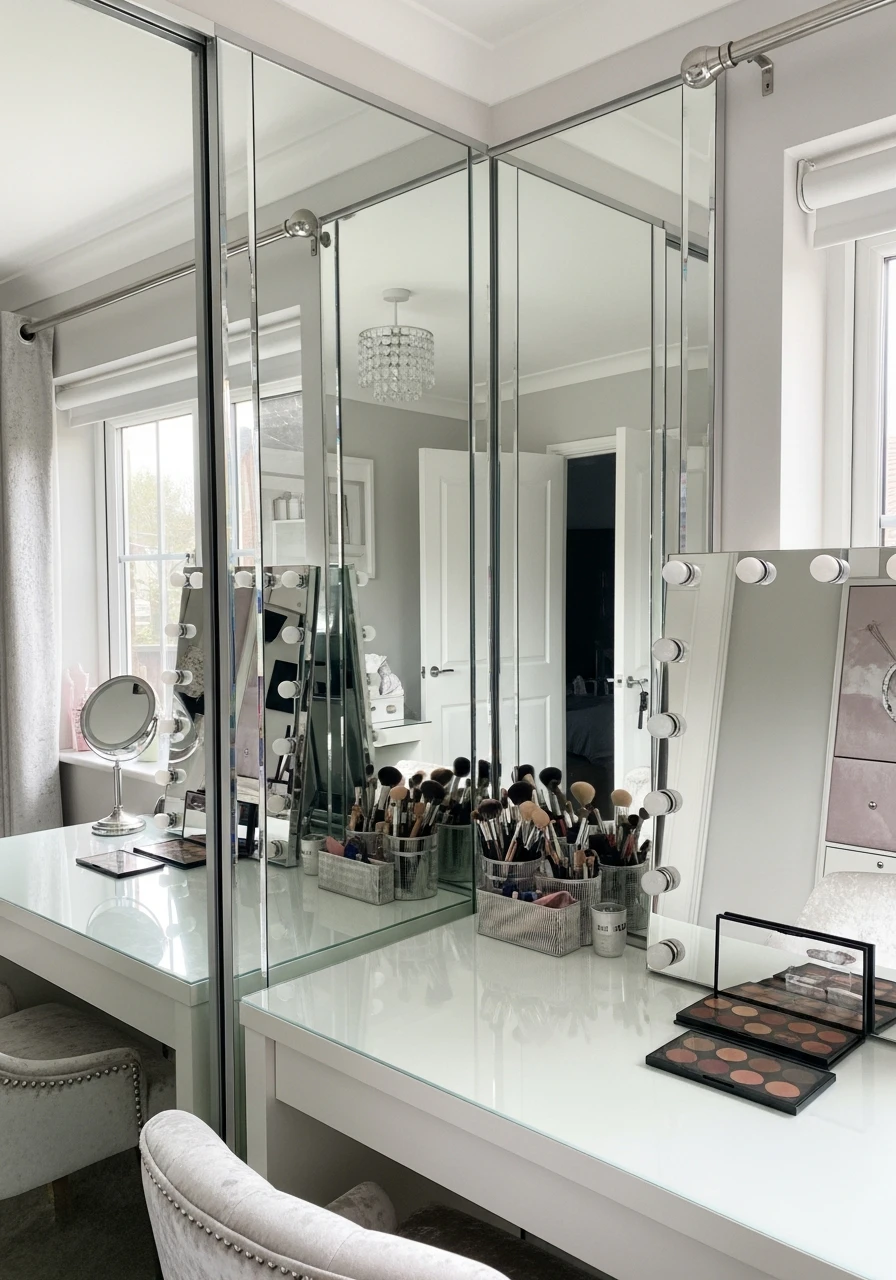 Mirrored Wall Makeup Room - 50 Must-Try Makeup Room Ideas For Your Home