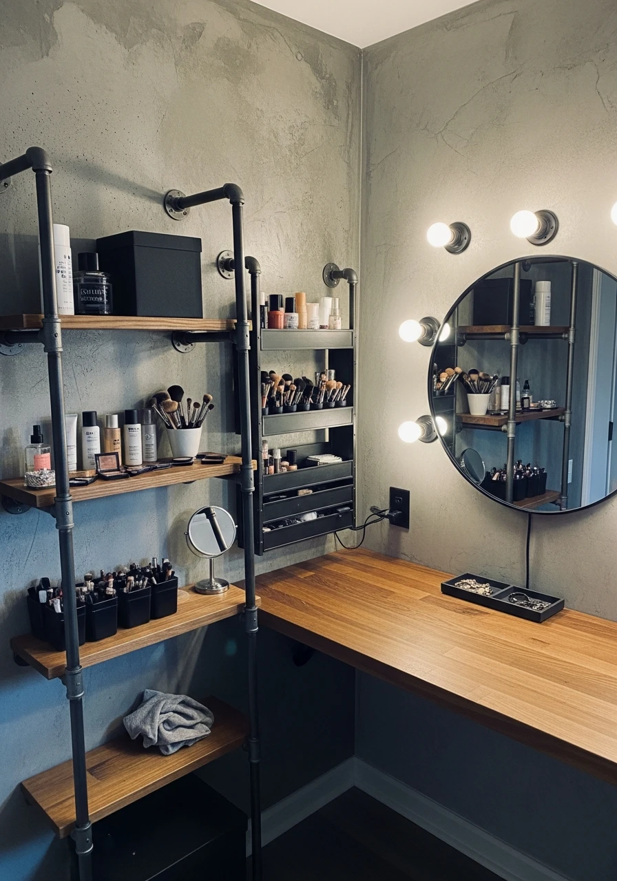 Industrial-Style Makeup Room - 50 Must-Try Makeup Room Ideas For Your Home