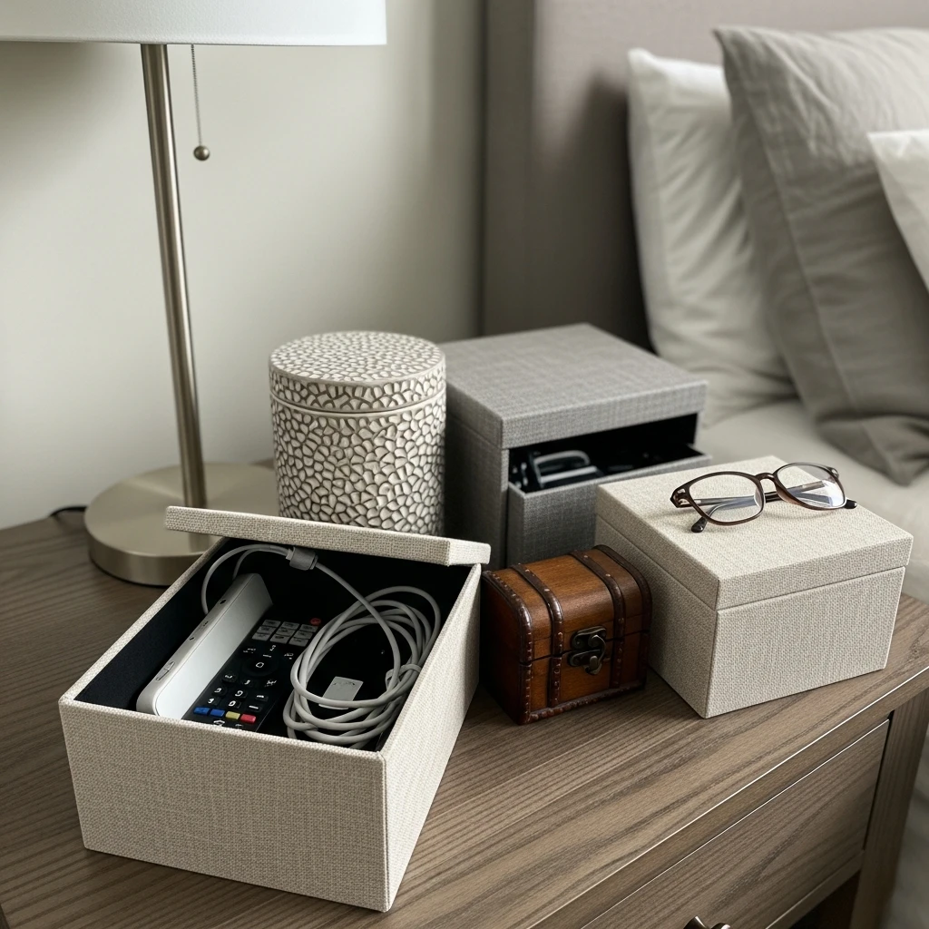 Use Decorative Boxes - 50 Master Bedroom Decor Ideas That Look Expensive (But Aren't)