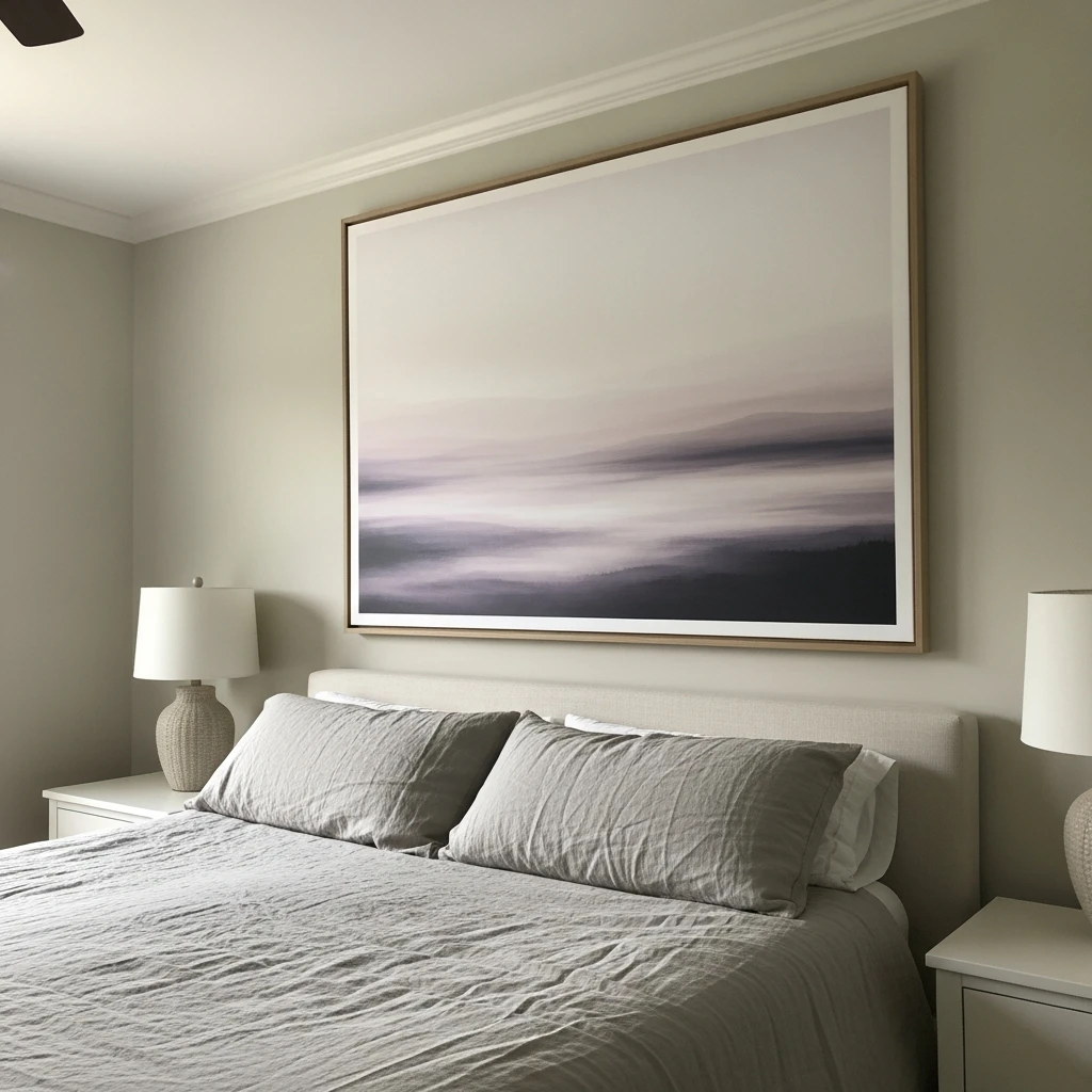 Oversized Framed Art - 50 Master Bedroom Decor Ideas That Look Expensive (But Aren't)