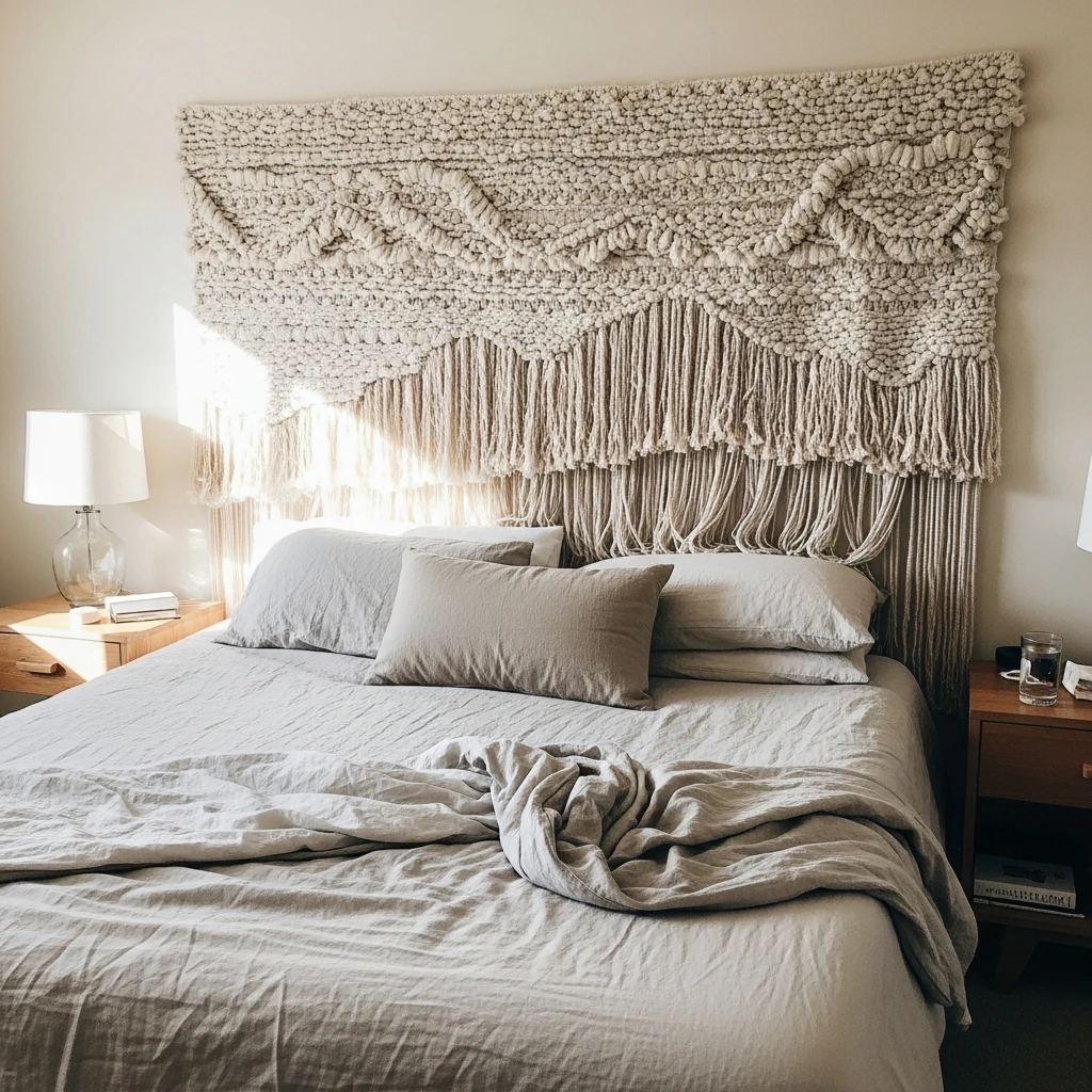 Hang A Woven Wall Piece - 50 Master Bedroom Decor Ideas That Look Expensive (But Aren't)