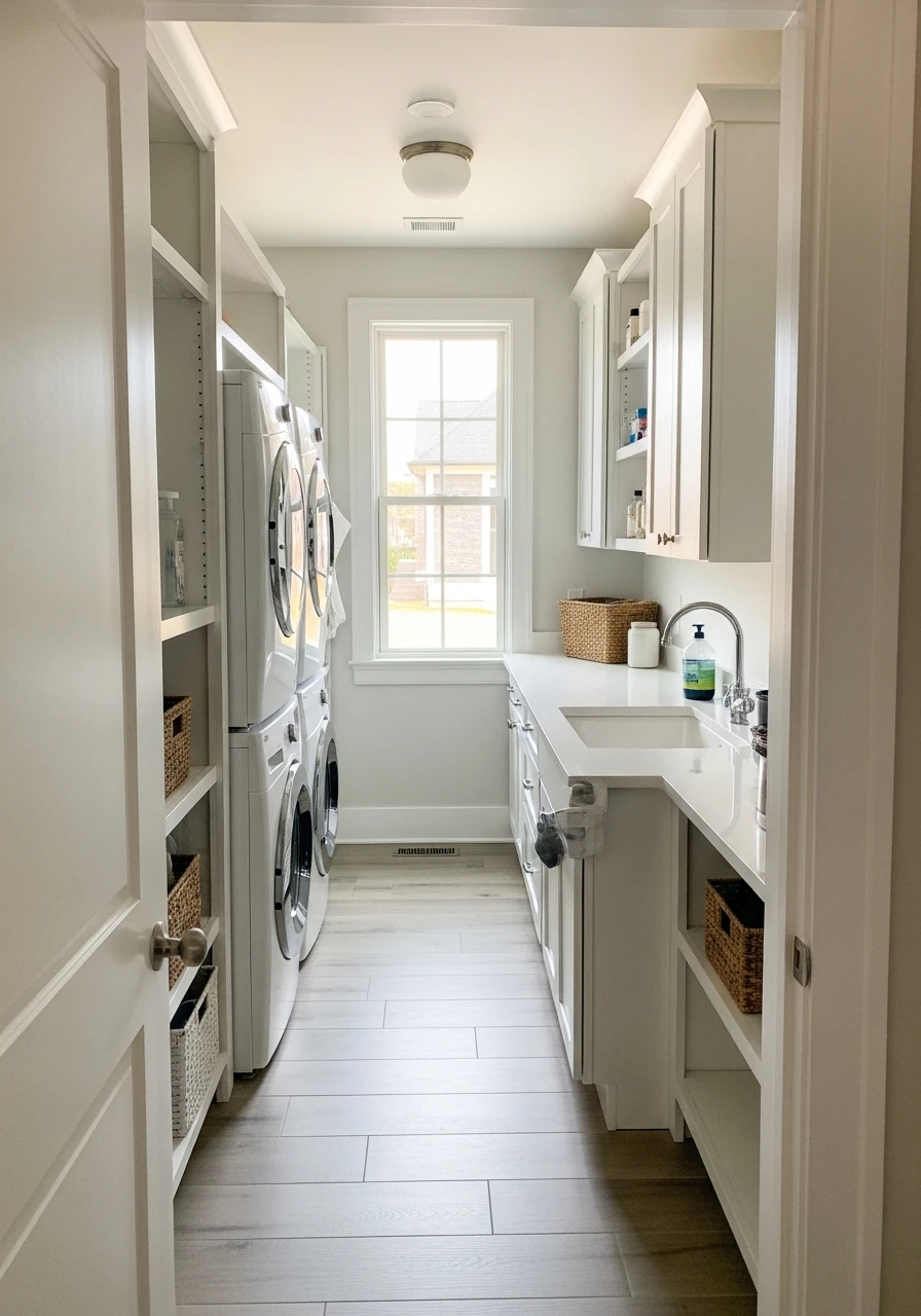 Sink at the Far End - 50 Genius Narrow Laundry Room Ideas That Maximize Every Inch