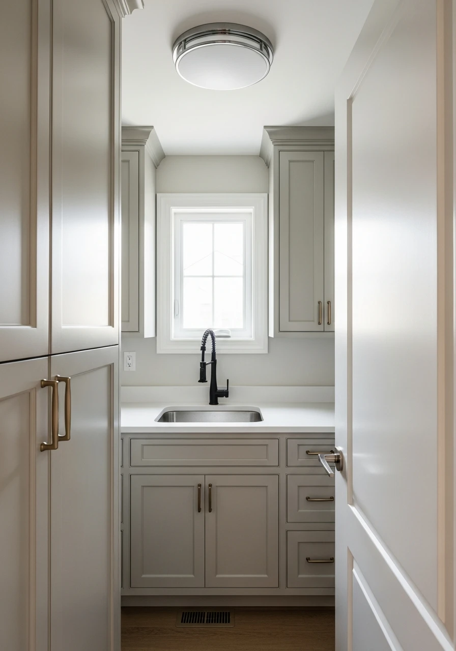 Mix Metal Finishes - 50 Genius Narrow Laundry Room Ideas That Maximize Every Inch