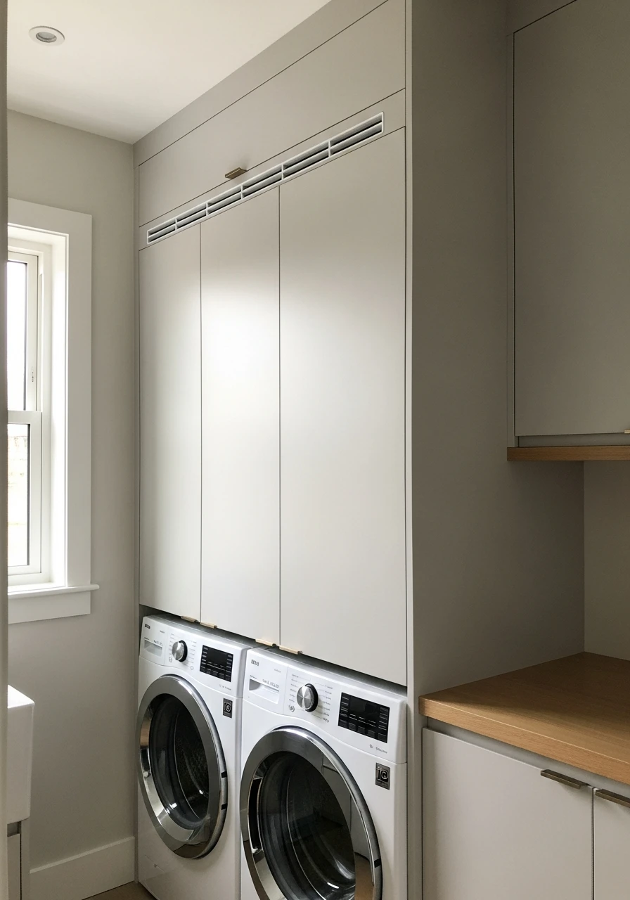 Hide the Vents - 50 Genius Narrow Laundry Room Ideas That Maximize Every Inch