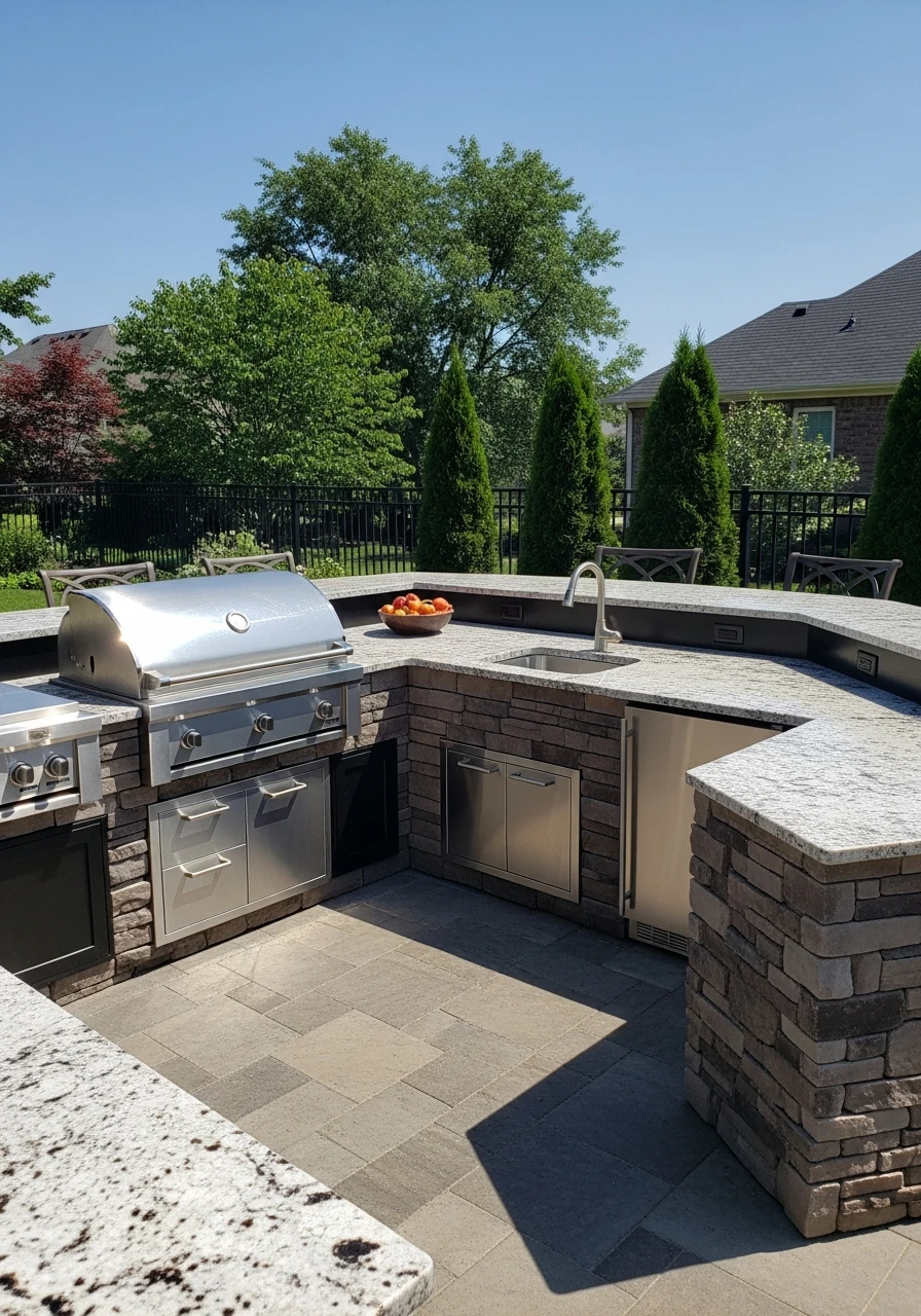 Maximize Space U-Shape - 50 Outdoor Kitchen Design Ideas For A High-End Patio Look