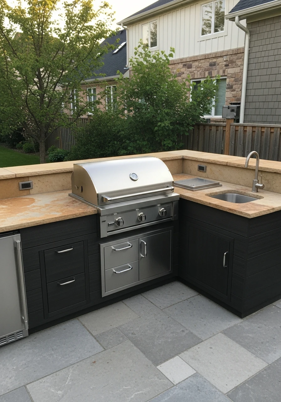 Use That Corner Space - 50 Outdoor Kitchen Design Ideas For A High-End Patio Look