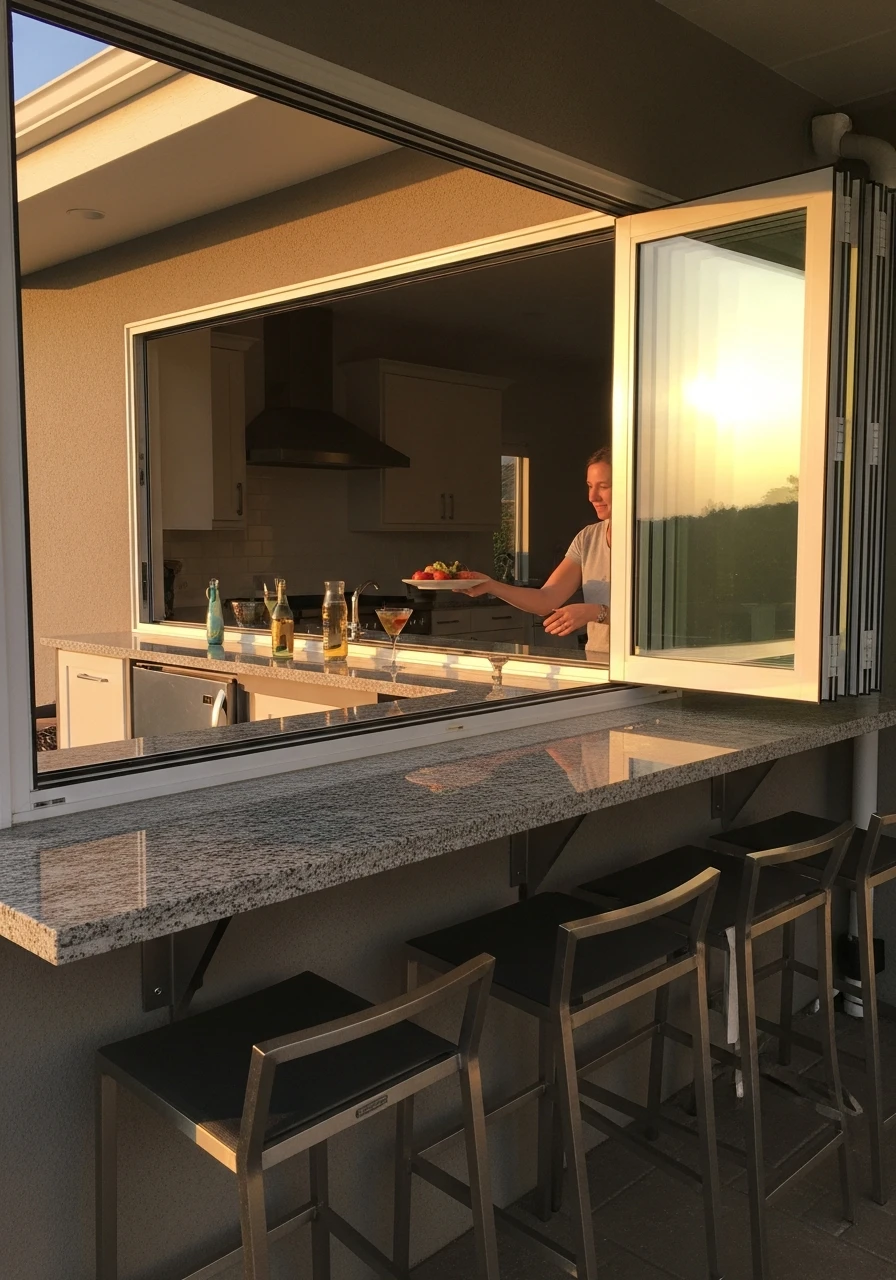 Add A Pass-Through Window - 50 Outdoor Kitchen Design Ideas For A High-End Patio Look