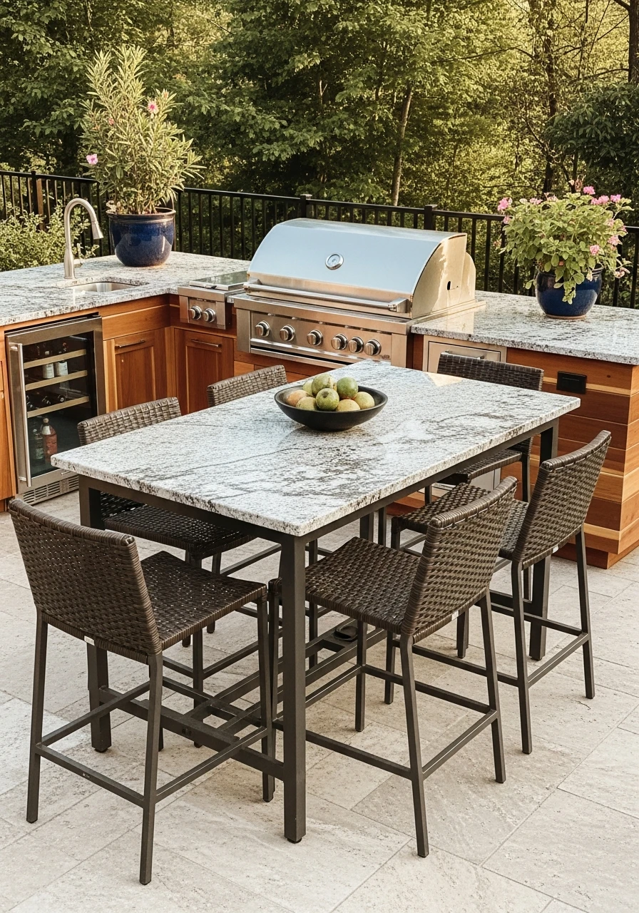 Integrate Dining Zone Near Grill - 50 Outdoor Kitchen Design Ideas For A High-End Patio Look