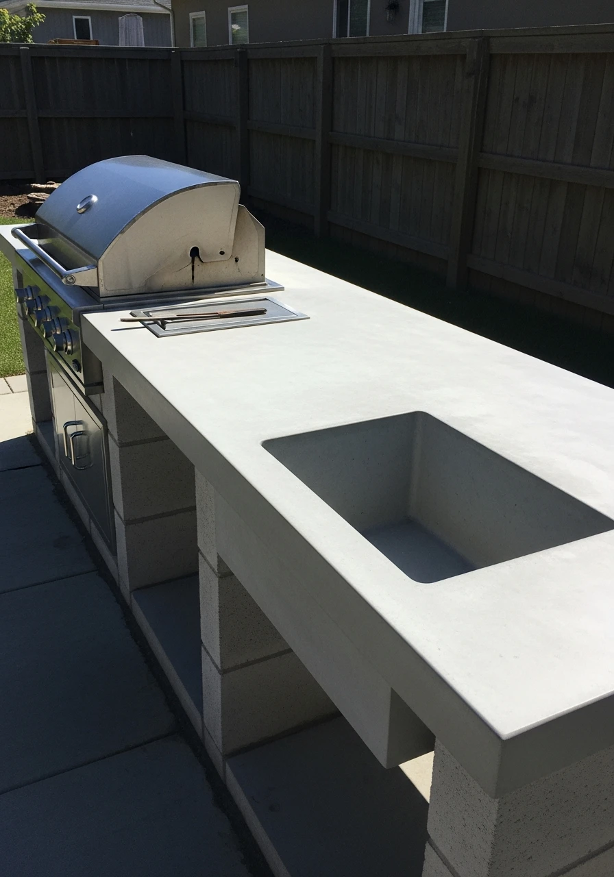 Durable Concrete Countertops - 50 Outdoor Kitchen Design Ideas For A High-End Patio Look