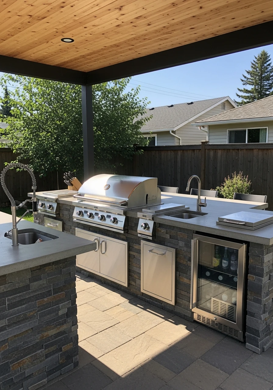 Full Chef Kitchen Setup - 50 Outdoor Kitchen Design Ideas For A High-End Patio Look