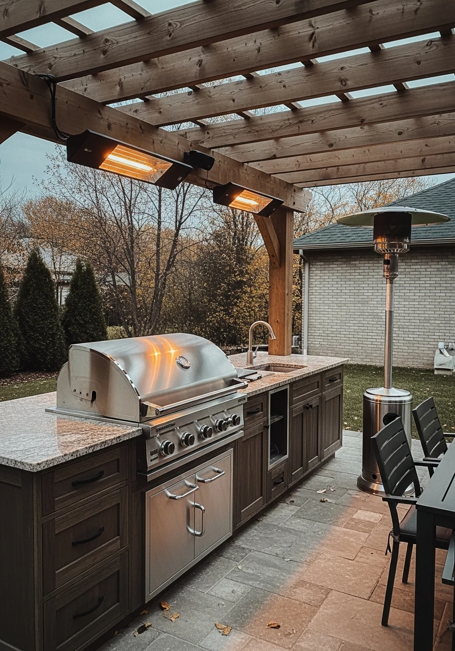 Extend Season With Heaters - 50 Outdoor Kitchen Design Ideas For A High-End Patio Look